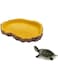 B&amp;K Turtle Feeding Plate Climbing Reptile Wood Food yellow Dish Bowl Tortoise Gecko Water Feeder Plate Terrarium Decor Tortoise Feeder Bowl