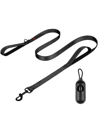 CHENEDY Dog Leash, Heavy Duty Dog Leash, Dog leashes for Large Dogs Heavy Duty Double Handle Dog Leash, Reflective Training Lead, Perfect for Medium to Large Dogs(6FTBlack)