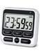Digital Kitchen Timer with Mute/Loud Alarm Switch ON/Off Switch, 24 Hour Clock &amp; Alarm, Memory Function Count Up &amp; Count Down for Kids Teachers Cooking, Large LCD Display, Strong Magnet (Black)