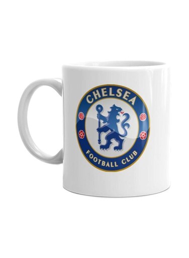 Football Club Printed Mug White/Blue/Red