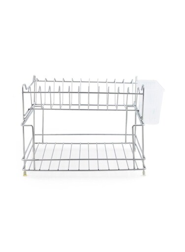 Home Tovin 2-Tier Dish Rack With Cutlery Holder 24x30x36cm - Chrome