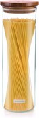 1.8L Borosilicate Glass Food Jar with Bamboo Lid Transparent/Braun 29x10x10cm