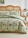 Home Queen Size 6 Pieces, Reversible Style Duvet Cover Set, Roses Design Khaki Color.