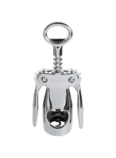 Vinturi V9032 Winged Corkscrew With Built-in Bottle Opener, Silver