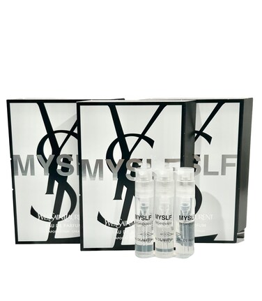 YVES SAINT LAURENT MYSLF YSL Sample Spray Perfume Trial Size Partially Filled Vials 1.2 ml / 0.04 fl oz (set of 3), Black