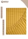 Gold Striped Microfiber Fitted Bedsheet with Deep Pocket for a Snug Fit, Breathable, Machine Washable for Optimal Protection, Available in King, Queen and Single Sizes, Without Pillow Cover