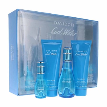 Davidoff Cool Water For Women Set Edt 50ml + Edt 15ml + Bl 75ml + Sg 75ml