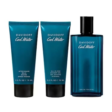 Davidoff Cool Water Set EDT 125ml + After Shave Balm 75ml + All In One Shower Gel 75ml for Men