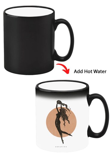 Color Changing Heat Sensitive Ceramic Mug, Image Revealed When HOT Liquid is Added! Aquarius