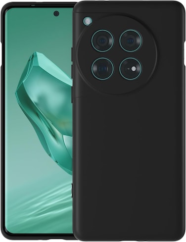 Muzz Case for OnePlus 12 5G Slim Ultra Soft Rubberised Back Cover Matte Silicone Flexible Camera Protection Back Case OnePlus 12 (Black)