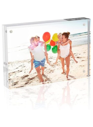 WEKOTEE Acrylic Picture Frame 4 x 6, 1 Set Premium 4 x 6 Magnetic Picture Frame, Thicker Clear Picture Frame, 4 x 6 Picture Frames Magnetic Photo Frame Self Standing Double Sided Frame Gift Ideal