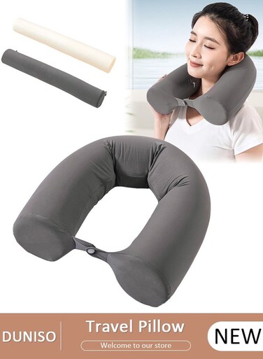 Twist Memory Foam Travel Pillow, Neck Pillow for Neck, Chin, Lumbar and Leg Support Pain Relief, Adjustable Ergonomic Neck Pillow for Airplane, Car, Home