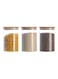 3-Piece Food Storage Glass Jar with Bamboo Airtight Lid Clear 950ml