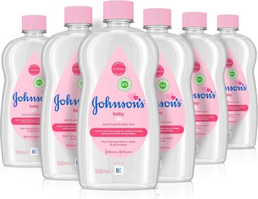 Johnson's Baby Oil 500ml Double Moisture Healthy Skin 6 Pack