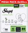 Sleepy Natural Size 6, 15-25kg Hypoallergenic Baby Dry Diapers, Organic Cotton, Highly Absorbent, Bamboo Extract, Ultimate Comfort and Dryness, 100% Leakage Protection (6, 80, Count)