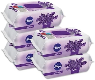 Sleepy Care Wet Wipes, Lavendar, 600 Sheets, 120x5 Pack