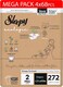 Sleepy Ecologic Size 2, 272 Count, Hypoallergenic, Plant-Based, Biodegradable, Sustainable, Premium Taped Diapers with High Absorption, Organic Baby Dry Diaper 3-6 kg, 100% Leakproof