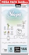Sleepy Bio Natural Pants Size 4, 144 Count, (3x48) Organic Comfor Superior Absorbency, Eco-Friendly Hypoallergenic