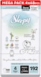 Sleepy Bio Natural Pants Size 4, Organic Comfor Superior Absorbency, Eco-Friendly Hypoallergenic (4, 192, Count)