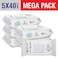 Sleepy Baby Care Wet Wipes, Bio Natural, 99% Pure Water, 200 Sheets, 40x5 Pack