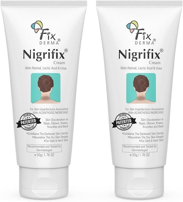 Fixderma Nigrifix Cream for Acanthosis Nigricans with Lactic Acid for Body Parts Like Neck, Ankles, Knuckles, Armpits, Thighs &amp; Elbows, Exfoliant 100 G (Pack of 2)