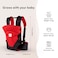 Mylo Baby Carrier Bag for 4 To 24 Months, Max Weight 15kg, with 4 Comfortable Carrying Positions, Lightweight &amp; Travel Friendly (Red &amp; Black)