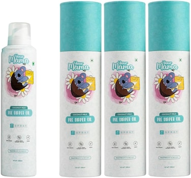 Your Mama Pre-Diaper Oil Spray, 100% Natural Virgin Coconut Oil, Baby Bum Barrier &amp; Rash Prevention Spray, Gentle &amp; Non-Toxic formula for Newborns, 600ml