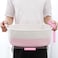 ABenkle Rope Storage Basket, Cotton Woven Pink Baby Girl Basket, Cube Soft Basket With Handles, Decorative Shelves Closet Organizer For Nursery Laundry Bedroom Bathroom, Small Basket For Organizing