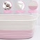 ABenkle Rope Storage Basket, Cotton Woven Pink Baby Girl Basket, Cube Soft Basket With Handles, Decorative Shelves Closet Organizer For Nursery Laundry Bedroom Bathroom, Small Basket For Organizing