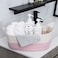 ABenkle Rope Storage Basket, Cotton Woven Pink Baby Girl Basket, Cube Soft Basket With Handles, Decorative Shelves Closet Organizer For Nursery Laundry Bedroom Bathroom, Small Basket For Organizing