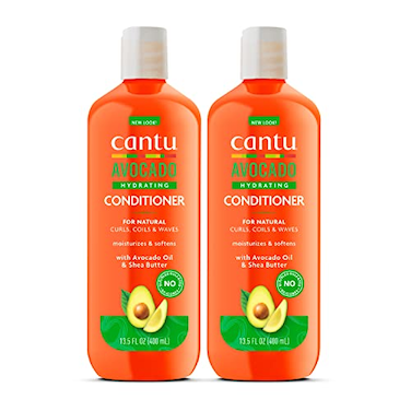 Cantu Avocado Hydrating Silicone-Free Conditioner With Pure Shea Butter, 13.5 Fl Oz (Pack Of 2) (Packaging May Vary)