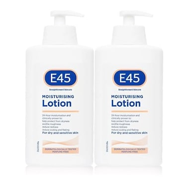 لوشن مرطب للبشرة E45 (500 مل) - عبوة من قطعتين
