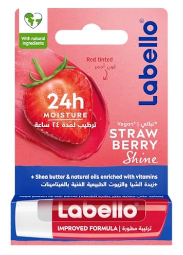 مرطب شفاه لابيلو من نيفيا، عناية مرطبة للشفاه، بنكهة الفراولة اللامعة، 4.8 غرام