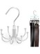 AtRyx Belt Hanger, Rotatable Metal Belt Rack Closet Accessories with 8 Hanging Hooks for Belt, Tie, Scarf, Purse, Silver