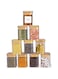 Tycom Glass Jars Set 210ML, Food Cereal Storage Spice Containers for Home Kitchen, Food Storage jars With Labels, Marker and spoons, Square 6 * 8cm 10 Pieces With Wood Lid.