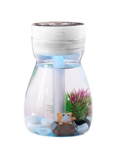 MAKINGTEC Cute Cool Mist Humidifier Office Bedroom Air Purifier Usb Charging Kawaii Air Humidifier With Led Light Air Moisturizing Bottle(White)