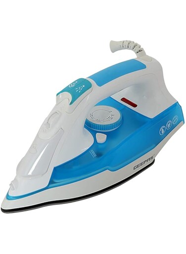 Geepas GSI7809 2400W Steam Iron - Variable Temperature Iron for Crisp Ironed Clothes with Non-Stick Soleplate &amp; 240ml Tank   Steam Generator, Spray &amp; Steam Function