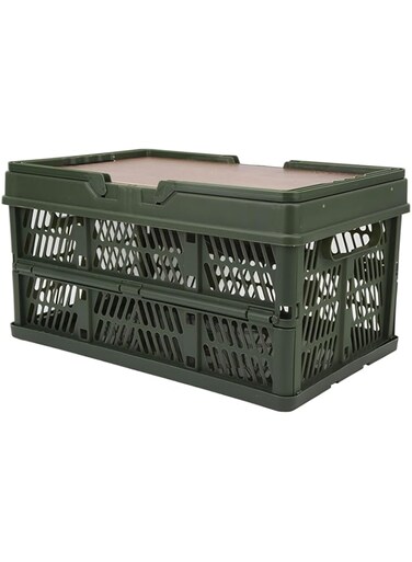 fannay Camping Storage Box, Foldable Handheld Breathable Durable Multifunction Large Capacity Camping Basket for Picnic (M)