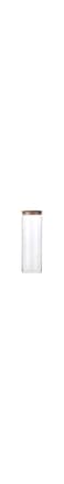 BESTonZON 1800ml Transparent Glass Jars Storage Container for Tea Coffee Spice Candy (10x25cm, with Bamboo Cover)