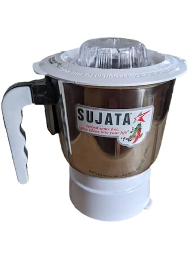 Sujata Grinder Steel Jar, 1000 ml (White, Stainless Steel)