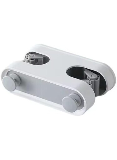 Wall Mounted Mop and Broom Holder Double Buckle Design with Hook Adhesive Installation Blue and Mint Green