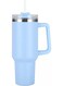 Mug 1200ml Stainless Steel with Handle Lid &amp; Straw Vacuum Insulated Water Bottle Travel Coffee Mug Keeps Drinks Hot and Cold Ideal for Office Home Camping and Outdoor (Blue)
