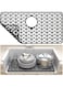 Excefore Flexible Silicone Sink Mats, 26''x14'' Heat Resistant Protectors for Farmhouse and Porcelain Sinks, Rear Drain, Cut to Fit, Black