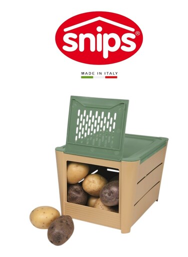 Potato &amp; Vegetable Keeper 3KG with Brown+Green Lid &acirc;&euro;&ldquo; Made in Italy