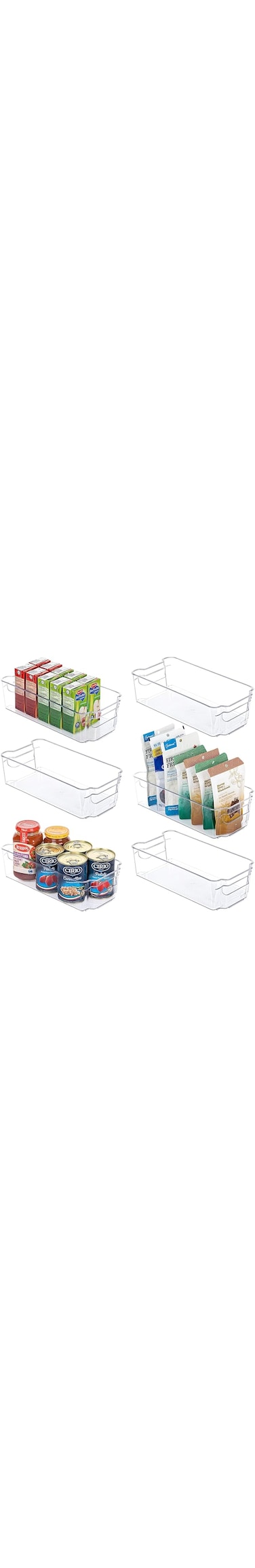 Tycom Refrigerator Organizer Bins, Kitchen Organization and Storage Fridge Organizers and Storage, Clear Stackable Pantry Food Storage Bins, Fridge, Cabinet, (Small 6P)