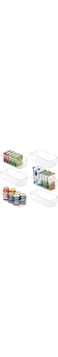 Tycom Refrigerator Organizer Bins, Kitchen Organization and Storage Fridge Organizers and Storage, Clear Stackable Pantry Food Storage Bins, Fridge, Cabinet, (Small 6P)