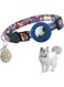 MAKINGTEC Airtag Cat Collar Breakaway, Kitten Collar for Apple Air Tag Holder and Bell for Girl Boy Cats, 0.4 Inches in Width and Lightweight(Blue-Red)