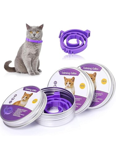 UNBITB Cat Calming Collar, 3 Pack Calming Collar for Cats, Kitten Pheromone Anti-Anxiety Calm Collars, Adjustable Waterproof Collar Up to 15 Inches Fit for Small Medium Large Cats
