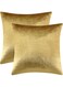Tazweeq Gold Velvet Decorative Throw Pillow Covers, Soft Cushion Covers,Room Decor Cushion Cases Home for Couch Patio Sofa Bedroom Car, 4 Pack, 45x45cm