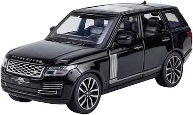 Land Rover Official Licensed 1:24 Range Rover Diecast 50th Anniversary Model Car &ndash; Premium Alloy Metal SUV Collectible with Opening Doors, Pull-Back Action, Realistic Sound &amp; Lights &ndash; (Black)